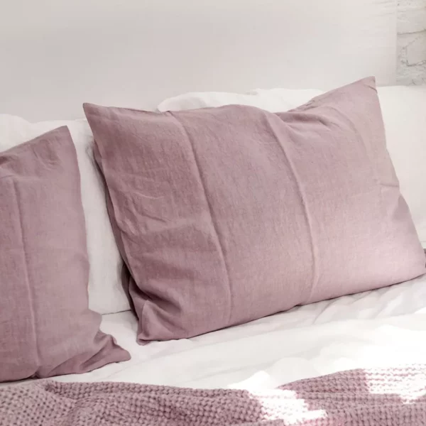 Pink Pillow Cover Square Pillow Cases Amour Linen Pillowcases - Image 2