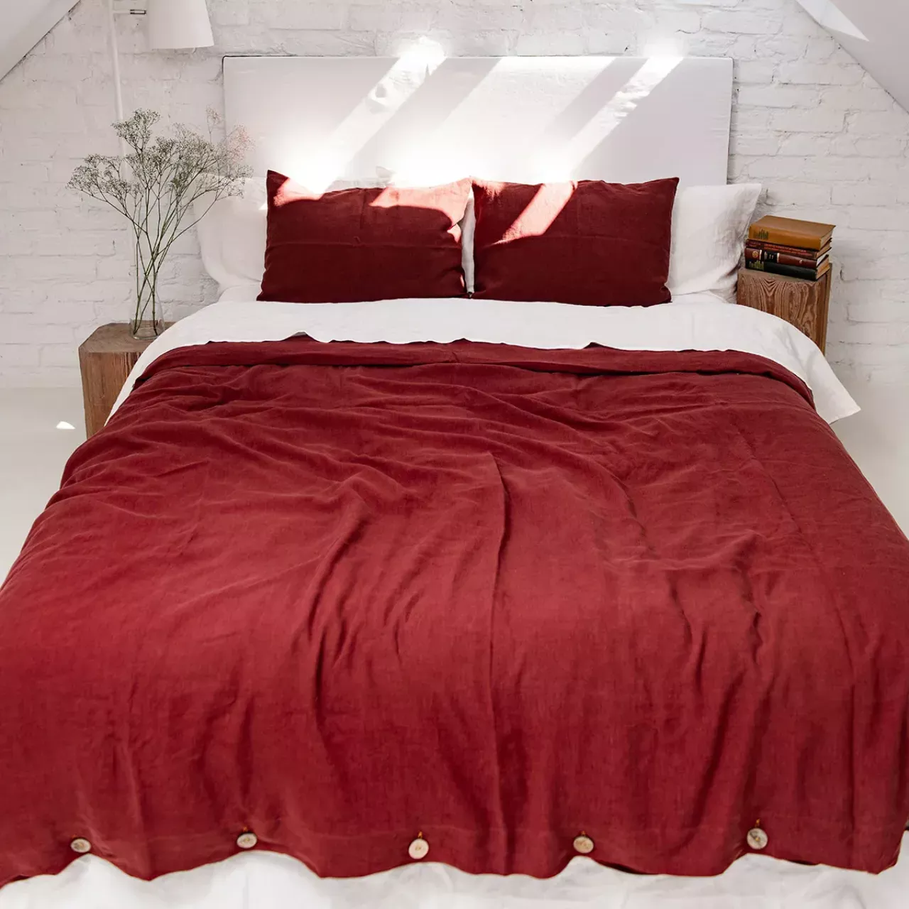 Red Quilt Cover King Size Duvet Cover Amour Linen Duvet Covers