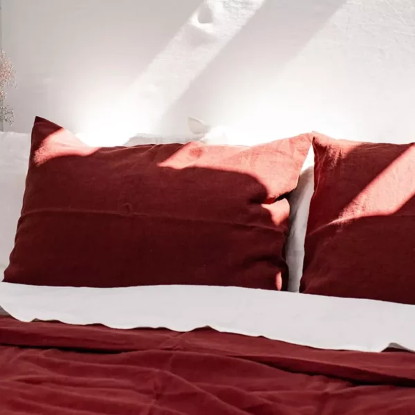 Red Pillow Case Standard Pillowcases Amour Linen Pillow Covers - Image 2