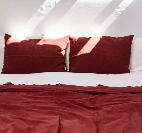 Red Pillow Case Standard Pillowcases Amour Linen Pillow Covers - Image 3