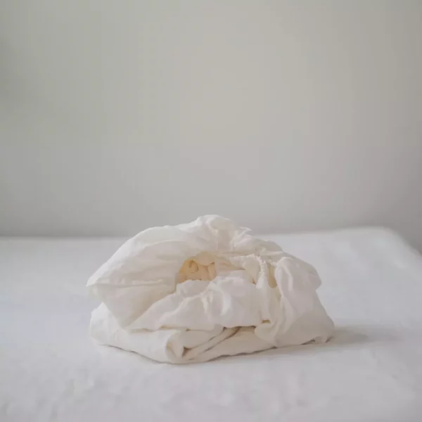 White Bed Sheet Fitted Sheet Single Sheet Amour Linen Bedsheets - Image 2