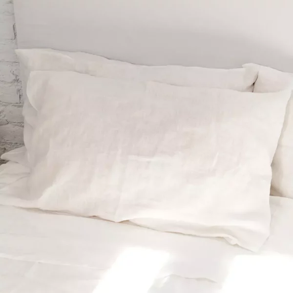 White Pillow Case Standard Pillowcases Amour Linen Pillow Covers - Image 2