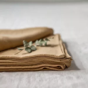 Yellow Double Sheet Flat Bed Sheet Amour Linen Bedsheets