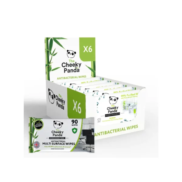 Bamboo Multi-Surface Wipes Antibacterial Wipes Pack Cheeky Panda Home Supplies - Image 2