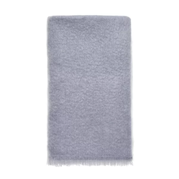 Blue Mohair Throw Blanket Bronte Moon Wool Blankets - Image 4