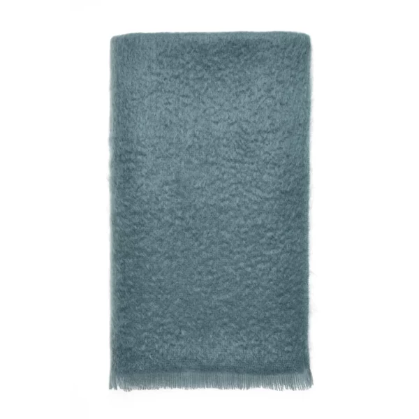 Blue Mohair Throw Blanket Bronte Moon Wool Blankets - Image 3