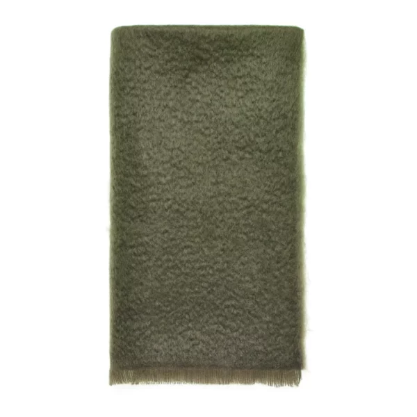 Green Mohair Throw Blanket Bronte Moon Wool Blankets - Image 4