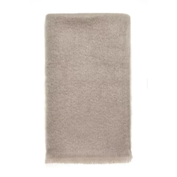 Grey Mohair Throw Blanket Bronte Moon Wool Blankets - Image 2