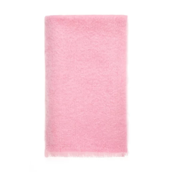 Pink Mohair Throw Blanket Bronte Moon Wool Blankets - Image 3