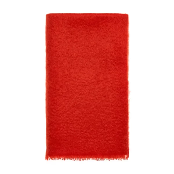 Red Mohair Throw Blanket Bronte Moon Wool Blankets - Image 3