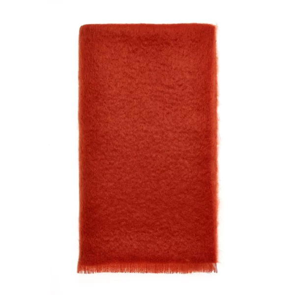 Red Mohair Throw Blanket Bronte Moon Wool Blankets - Image 2