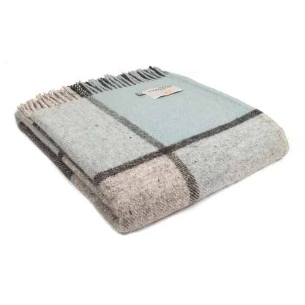 Block Check Knee Blanket Tweedmill Wool Bed Throws - Image 7
