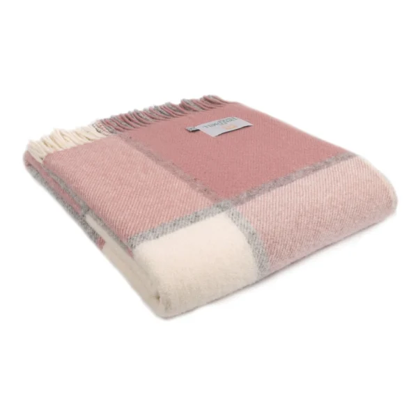 Block Check Knee Blanket Tweedmill Wool Bed Throws - Image 5