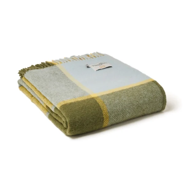 Block Check Knee Blanket Tweedmill Wool Bed Throws - Image 8