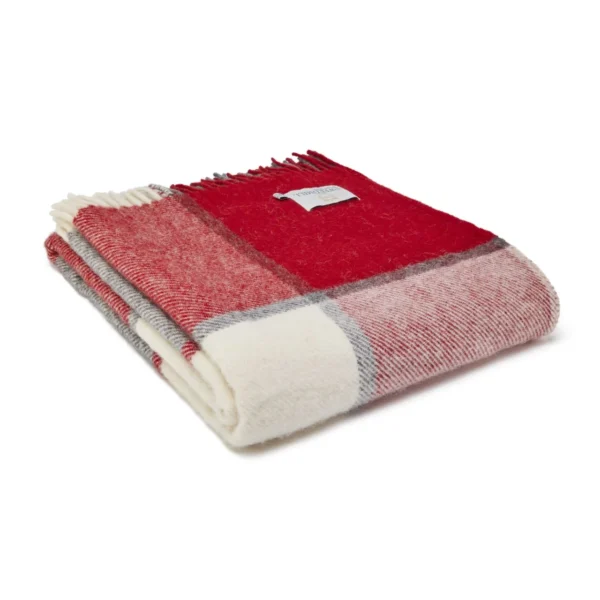 Block Check Knee Blanket Tweedmill Wool Bed Throws - Image 2