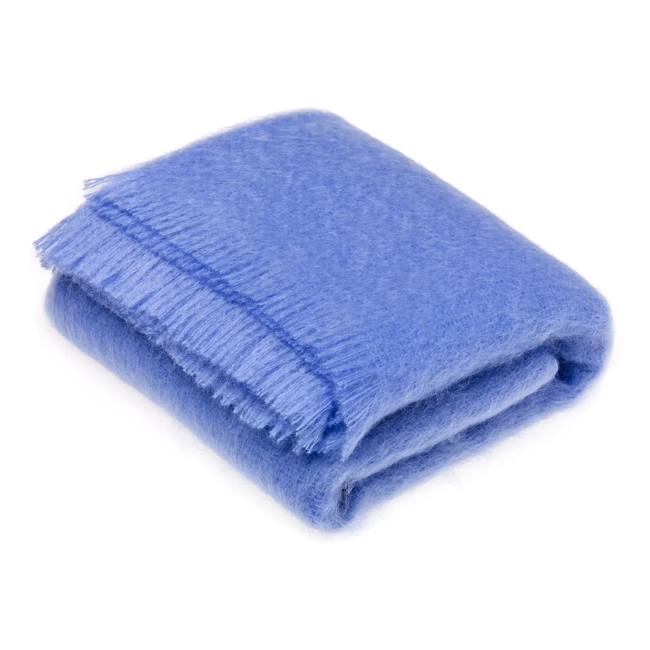Blue Mohair Throw Blanket Bronte Moon Wool Blankets - Image 6