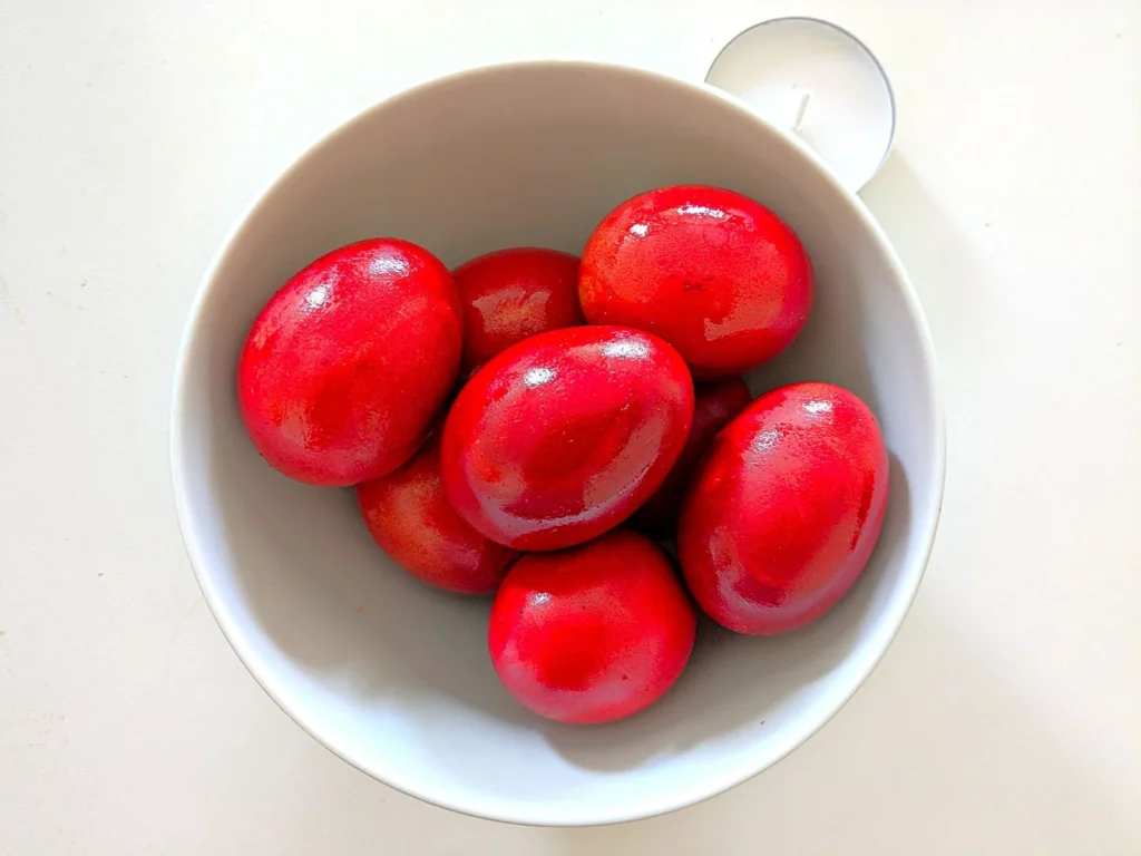 Red Eggs Paper Print Colour Food Photography Minimalist Style Wall Art Modern Home Wall Decor Kitchen Dining Living Room Wall Hanging